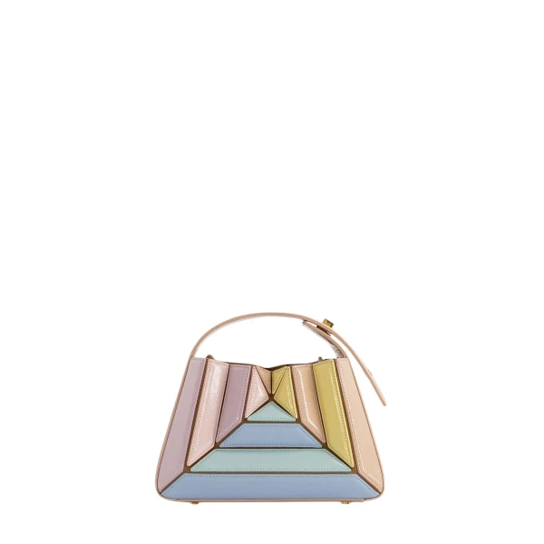Mlouye Sera Mia - Mermaid Multicolor Bag a Architectural Leather Handbag in Multicolour at Coveti Luxury