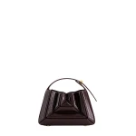 Mlouye Sera Mia - Naplak Bordeaux Bag a Architectural Leather Handbag in Red at Coveti Luxury