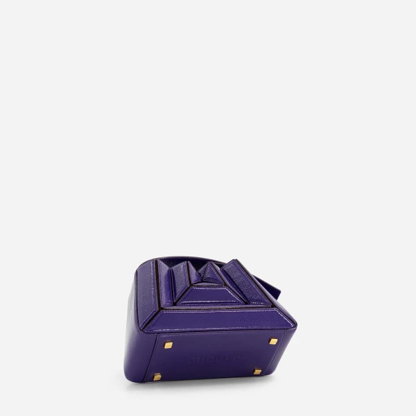 Mlouye Sera Mia - Naplak Purple Bag a Architectural Leather Handbag in Purple at Coveti Luxury