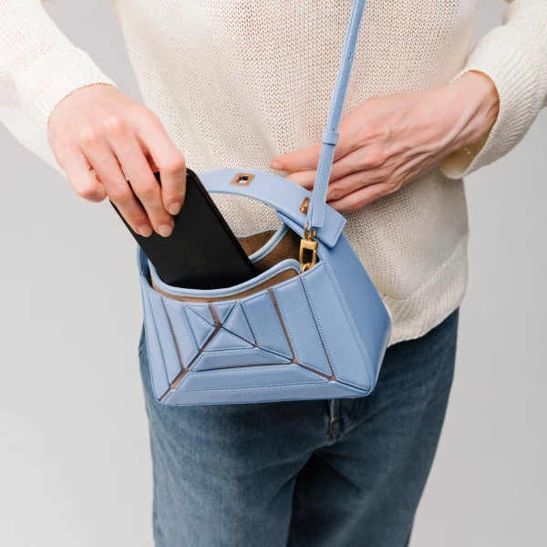 Mlouye Sera Mia - Gummy Bag a Architectural Leather Handbag in Multicolour at Coveti Luxury