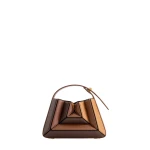 Mlouye Sera Mia - Praline Bag a Architectural Leather Handbag in Brown at Coveti Luxury