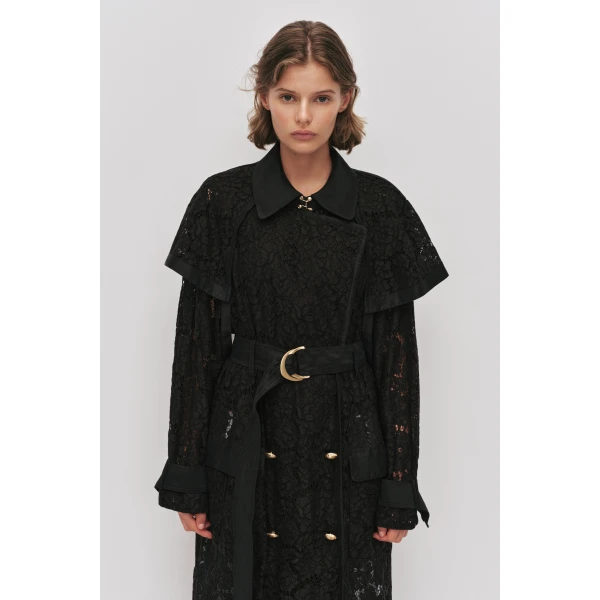 Aje Mystic Lace Trench Coat, view 3