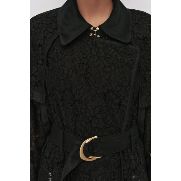 Aje Mystic Lace Trench Coat, view 4