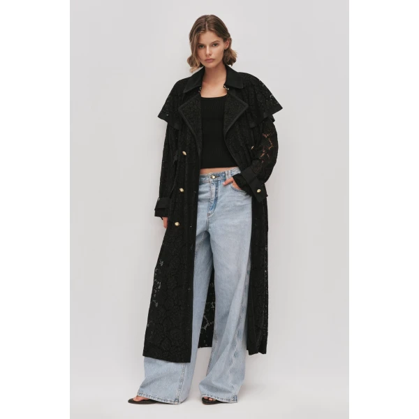 Aje Mystic Lace Trench Coat, view 5