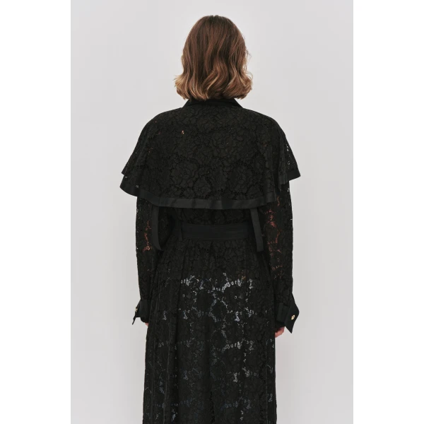 Aje Mystic Lace Trench Coat, view 6