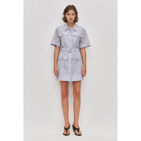 Aje Mystic Lace Mini Shirt Dress, view 2