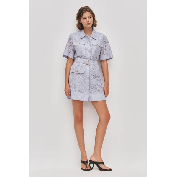 Aje Mystic Lace Mini Shirt Dress, view 3