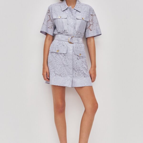 Mystic Lace Mini Shirt Dress
