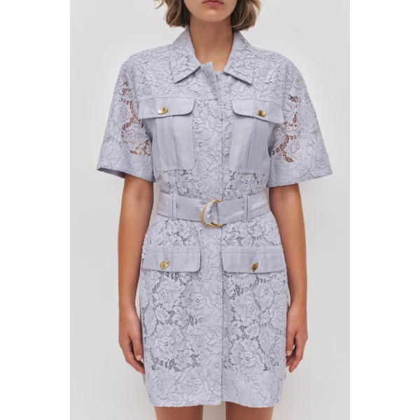 Aje Mystic Lace Mini Shirt Dress, view 4