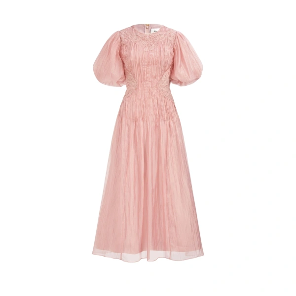 Ophelia Lace Midi Dress in Nylon