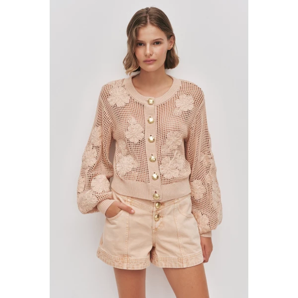 Aje Gardenia Knit Cardigan, view 3