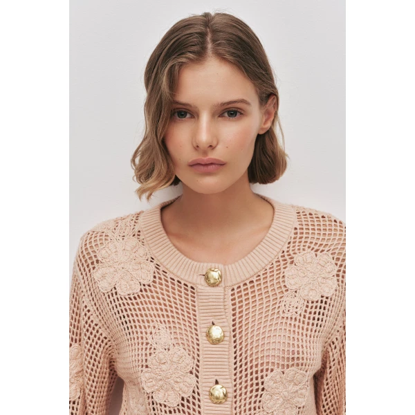 Aje Gardenia Knit Cardigan, view 4