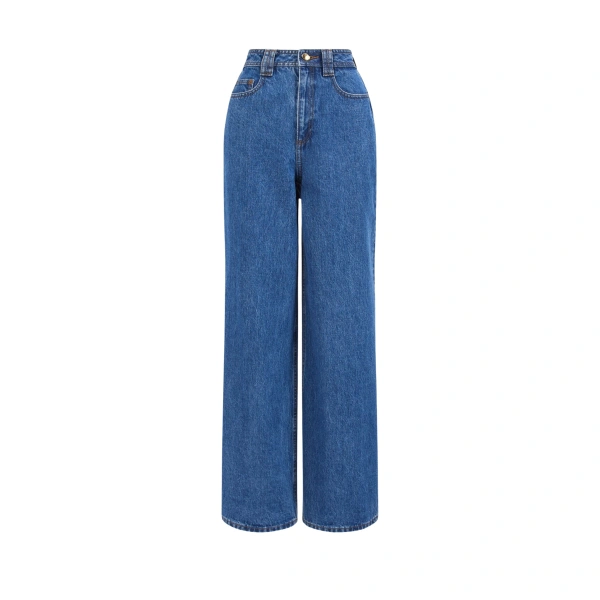 Rylan Extra Wide Leg Jean in Blue Denim