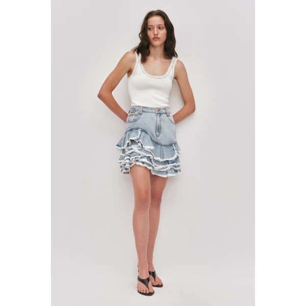 Aje Tia Ruffle Mini Skirt, view 3