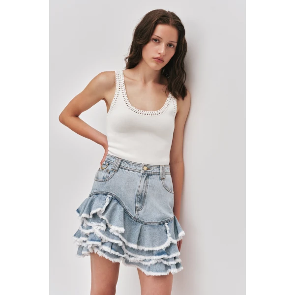 Aje Tia Ruffle Mini Skirt, view 4