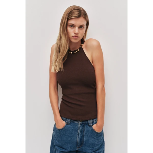 Aje Baroque Knit Tank, view 4