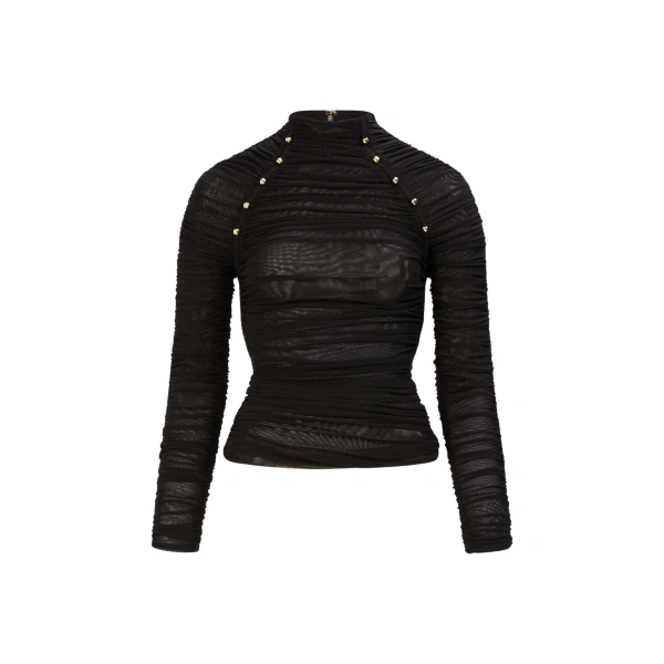Aje Carline Gathered Mesh Top