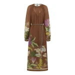 Alemais Alfie Ruched Midi Dress  Sustainable Dresses with Alemais print - Coveti Australian Designer