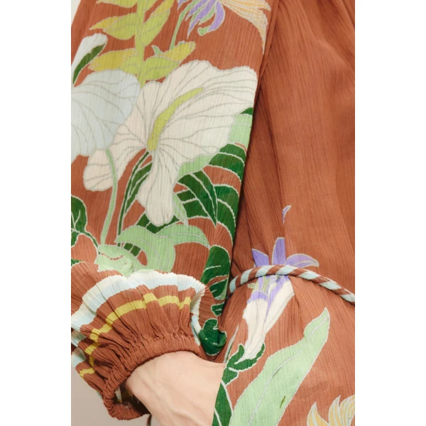 Alemais Alfie Ruched Midi Dress  Sustainable Dresses with Alemais print - Coveti Australian Designer