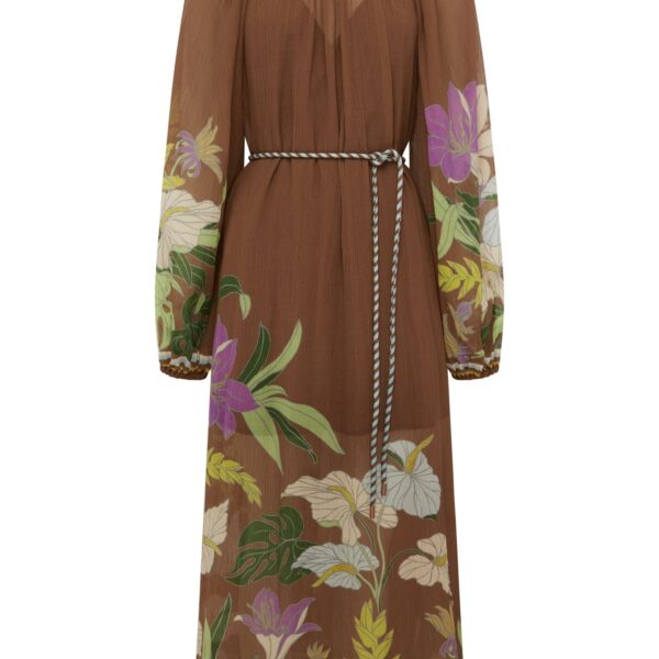 Alemais Alfie Ruched Midi Dress  Sustainable Dresses with Alemais print - Coveti Australian Designer