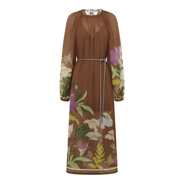 Alemais Alfie Ruched Midi Dress  Sustainable Dresses with Alemais print - Coveti Australian Designer