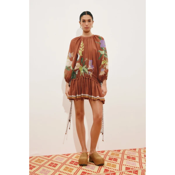 Alemais Alfie Ruched Mini Dress  Sustainable Dresses with Alemais print - Coveti Australian Designer
