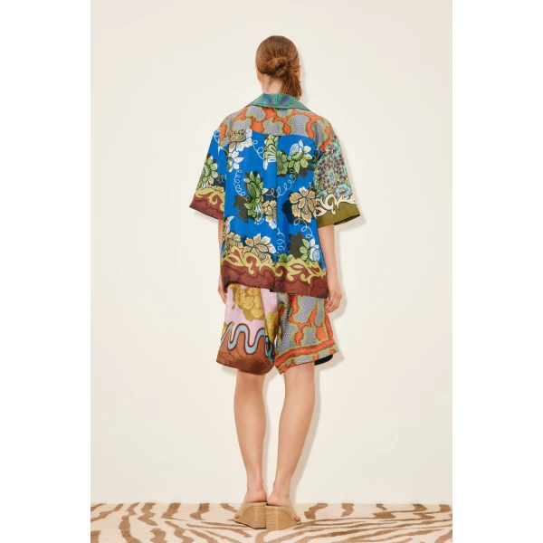 Alemais Arnie Silk Shirt  Sustainable Tops with Alemais print - Coveti Australian Designer
