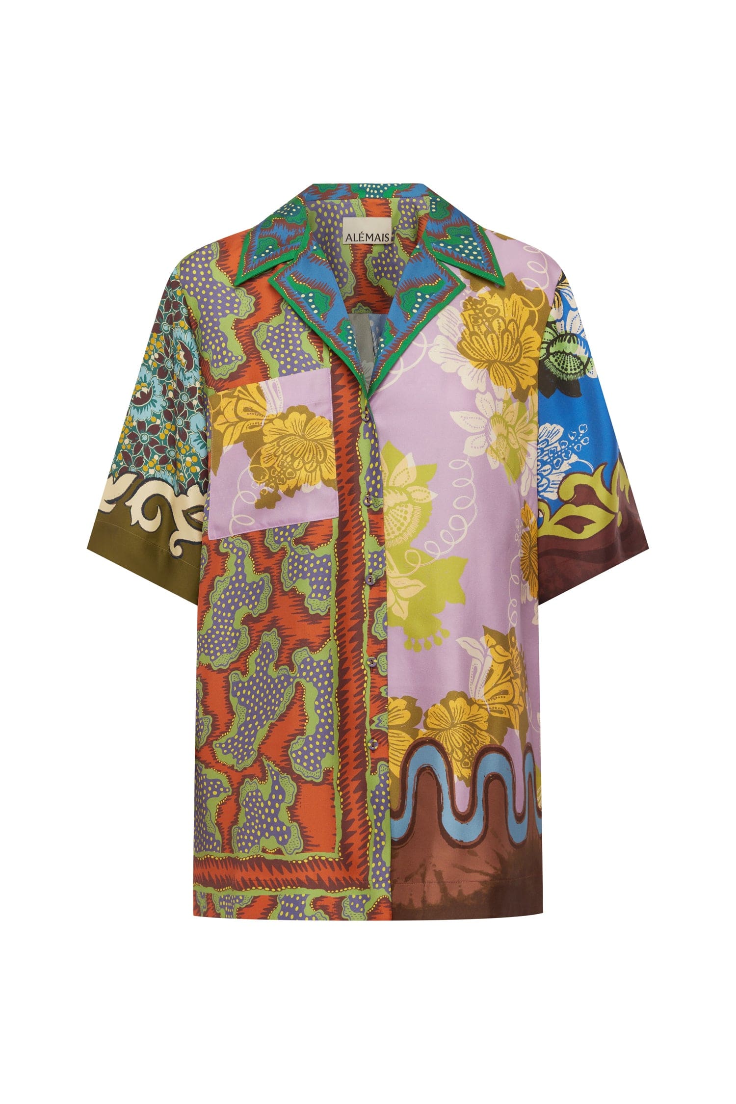 Alemais Arnie Silk Shirt  Sustainable Tops with Alemais print - Coveti Australian Designer