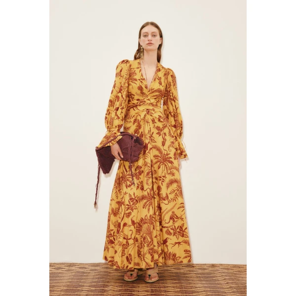 Alemais Banana Blossom Gown  Sustainable Dresses with Alemais print - Coveti Australian Designer