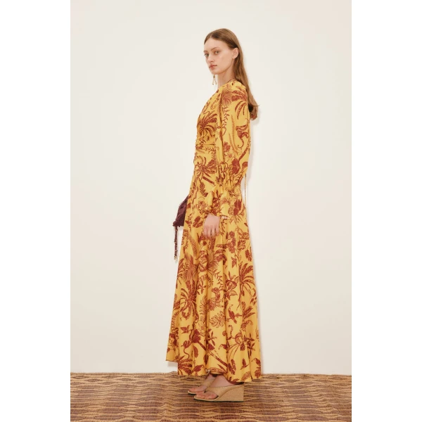 Alemais Banana Blossom Gown  Sustainable Dresses with Alemais print - Coveti Australian Designer