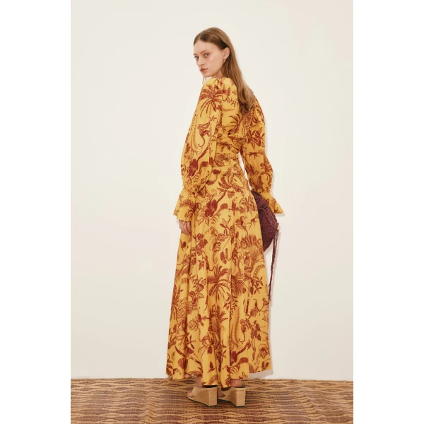 Alemais Banana Blossom Gown  Sustainable Dresses with Alemais print - Coveti Australian Designer