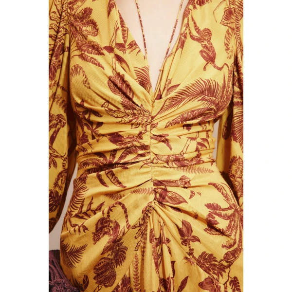 Alemais Banana Blossom Gown  Sustainable Dresses with Alemais print - Coveti Australian Designer