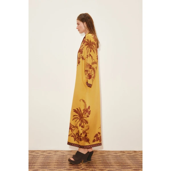Alemais Banana Blossom Silk Shirtdress Dress, view 3