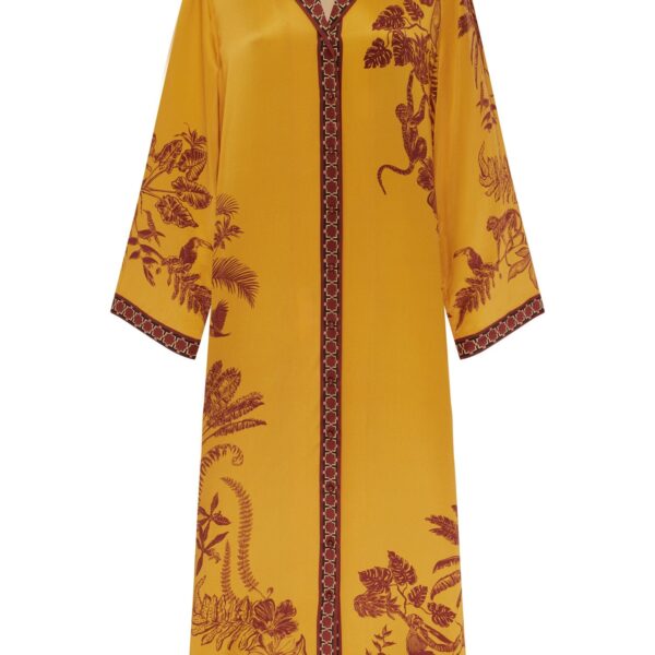 Alemais Banana Blossom Silk Shirtdress  Sustainable Dresses with Alemais print - Coveti Australian Designer