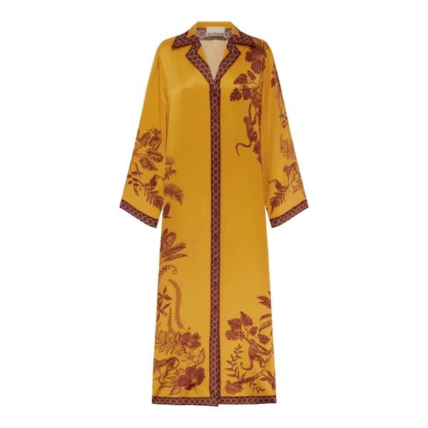 Alemais Banana Blossom Silk Shirtdress Dress