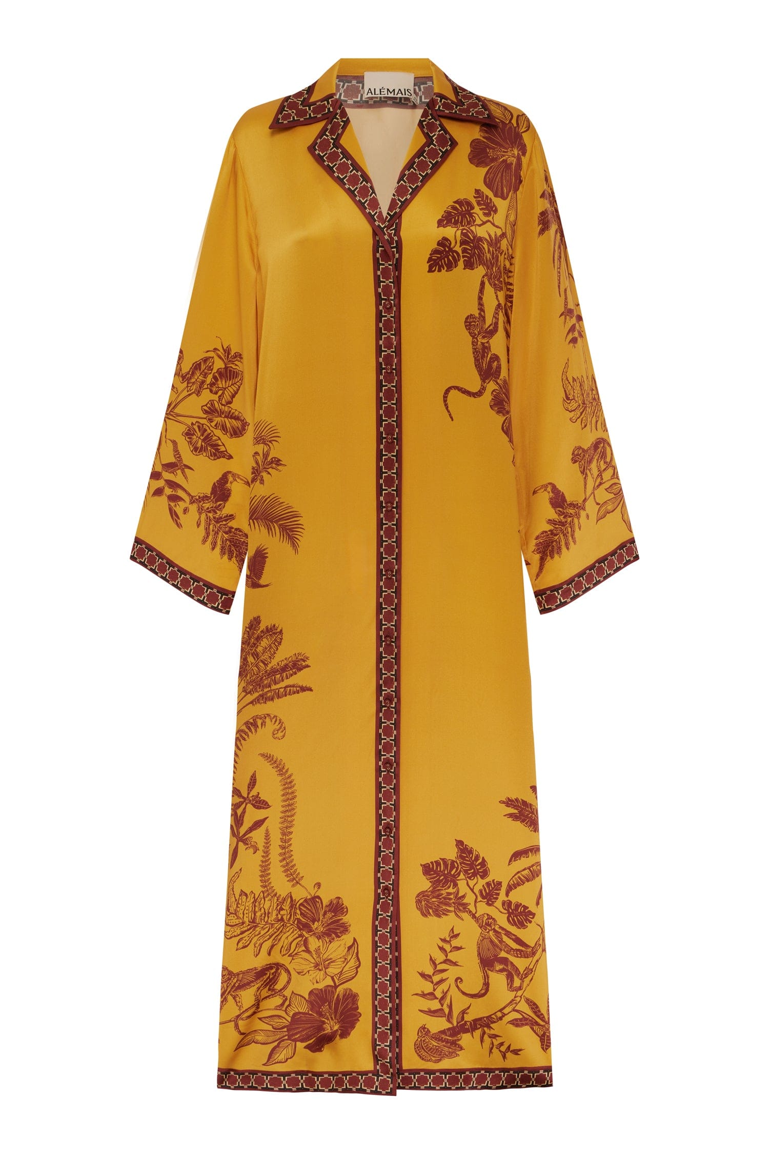 Alemais Banana Blossom Silk Shirtdress Dress