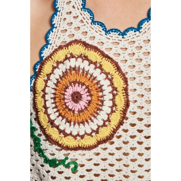 Alemais Elma Cream Halter Top  Sustainable Tops with Alemais print - Coveti Australian Designer