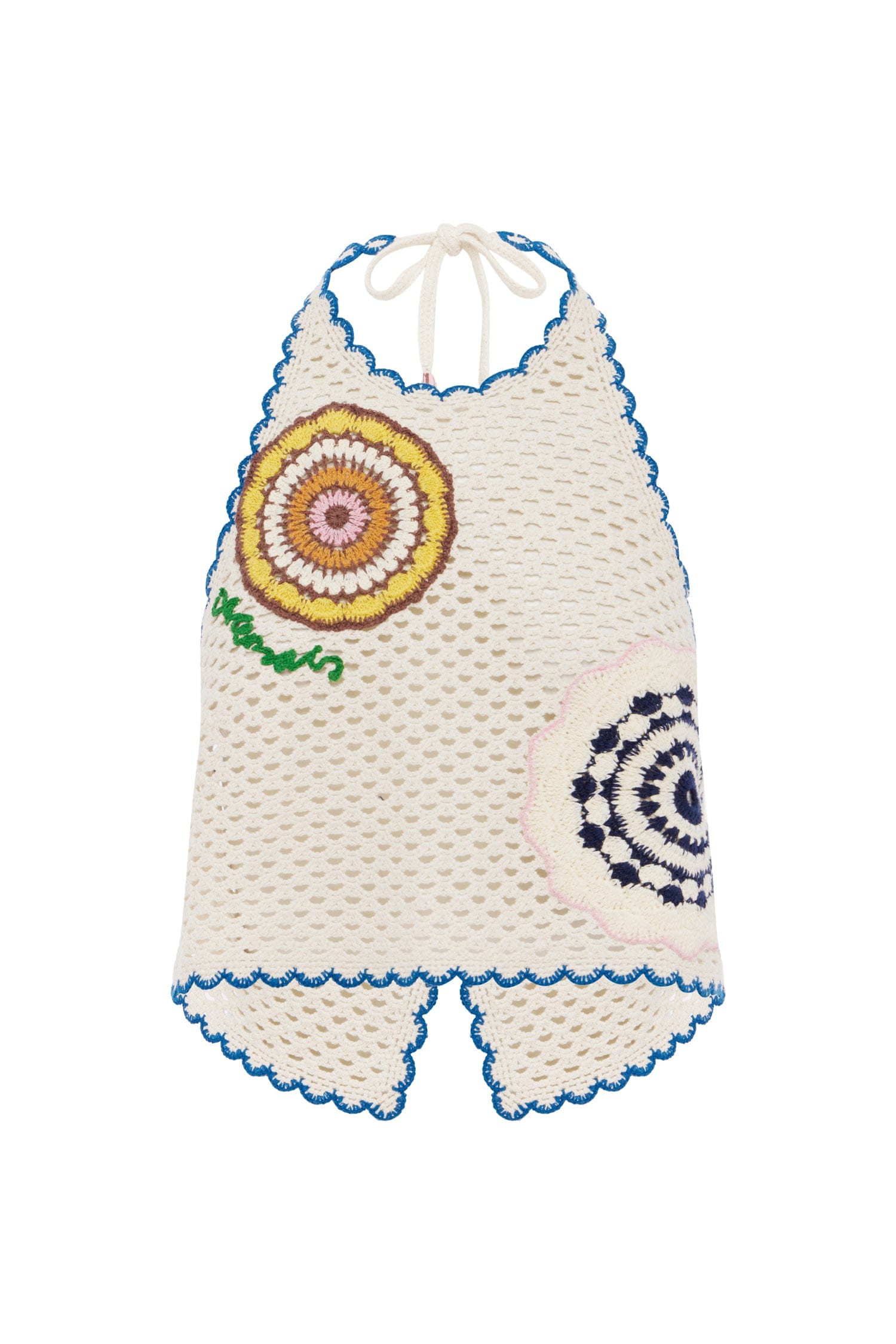 Alemais Elma Cream Halter Top  Sustainable Tops with Alemais print - Coveti Australian Designer