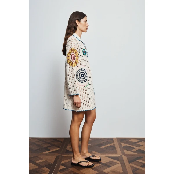 Alemais Elma Cream Mini Dress  Sustainable Dresses with Alemais print - Coveti Australian Designer