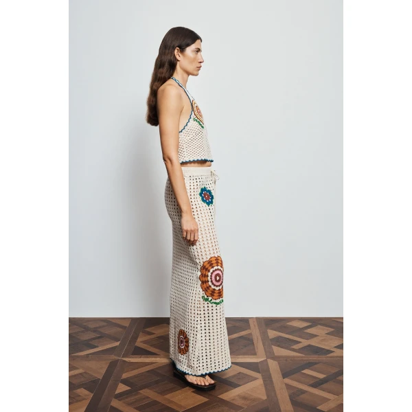 Alemais Elma Cream Skirt  Sustainable Skirts with Alemais print - Coveti Australian Designer