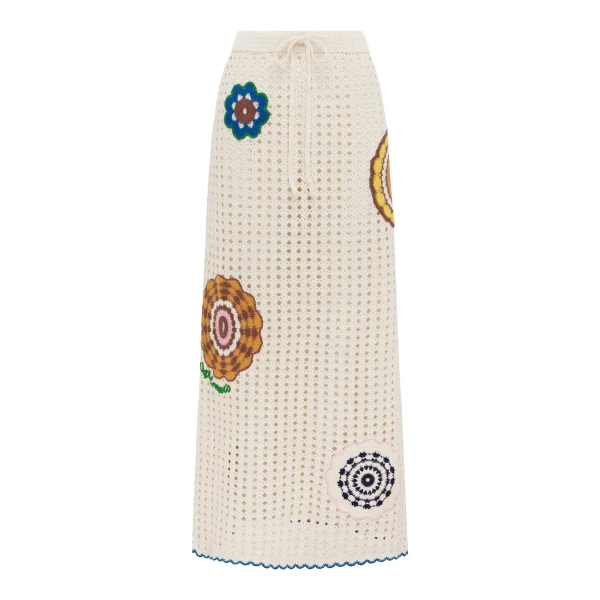 Alemais Elma Cream Skirt  Sustainable Skirts with Alemais print - Coveti Australian Designer