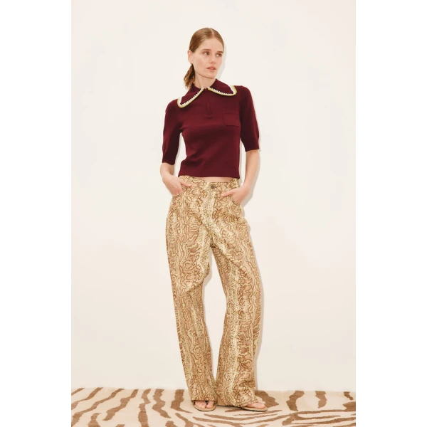 Alemais Jasper Knit Polo  Sustainable Tops with Alemais print - Coveti Australian Designer