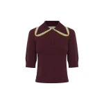 Alemais Jasper Knit Polo  Sustainable Tops with Alemais print - Coveti Australian Designer
