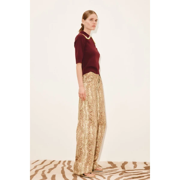 Alemais Jasper Knit Polo  Sustainable Tops with Alemais print - Coveti Australian Designer