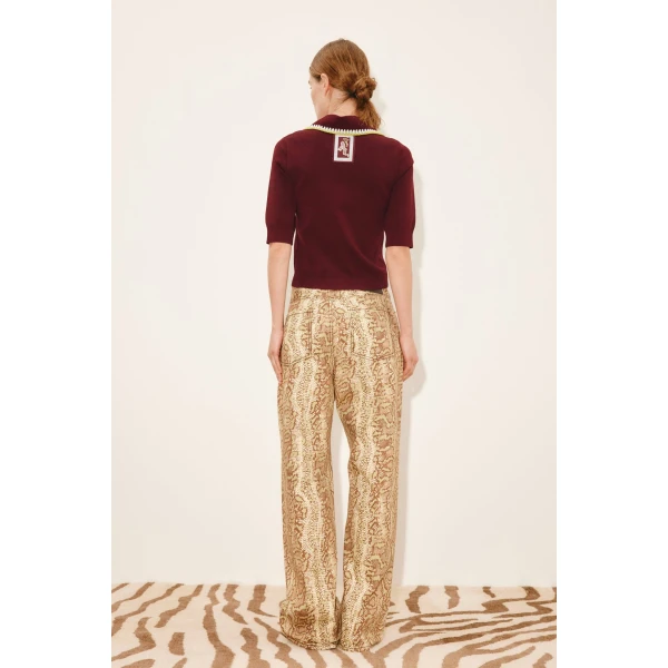 Alemais Jasper Knit Polo  Sustainable Tops with Alemais print - Coveti Australian Designer