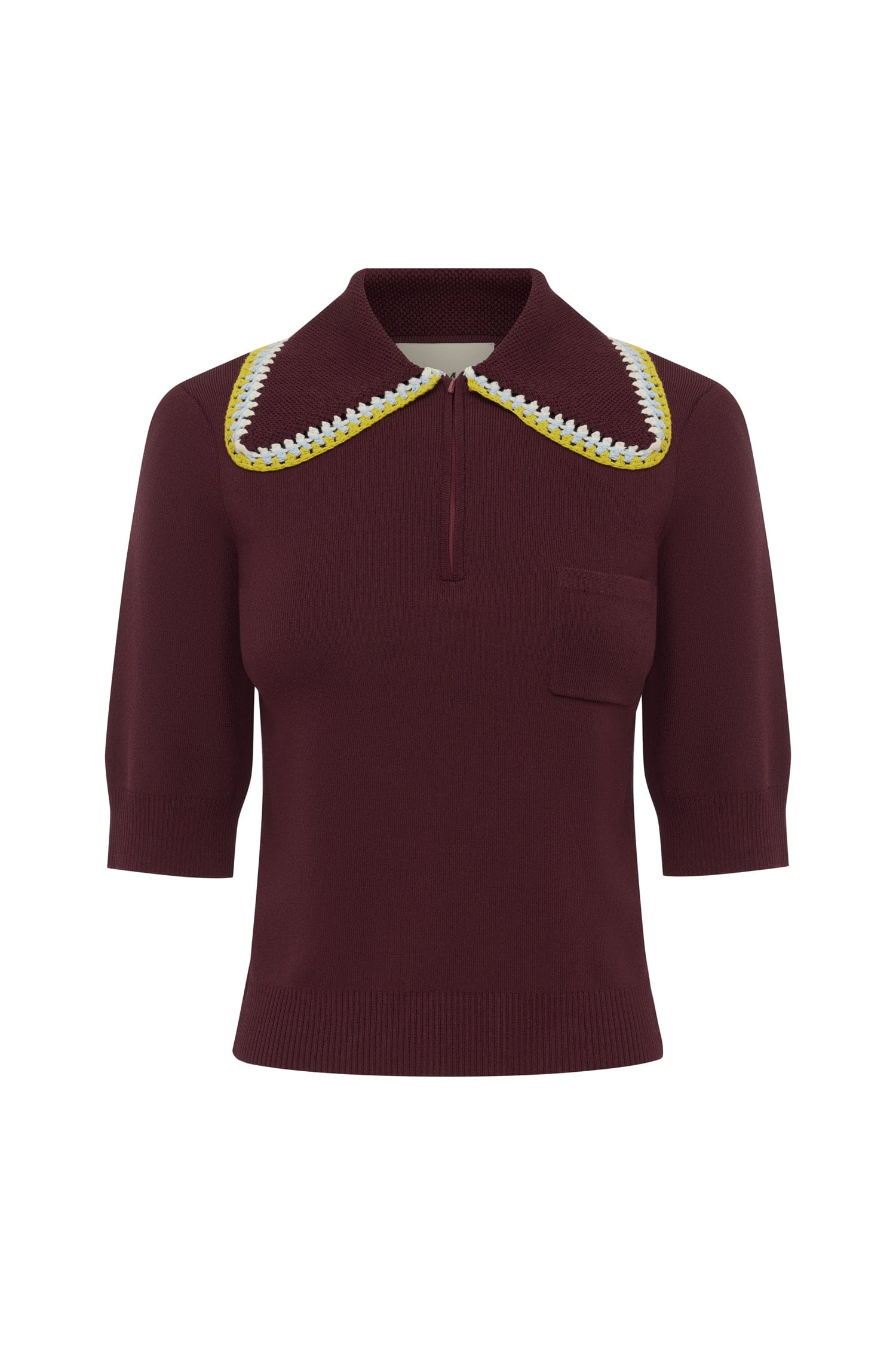 Alemais Jasper Knit Polo  Sustainable Tops with Alemais print - Coveti Australian Designer