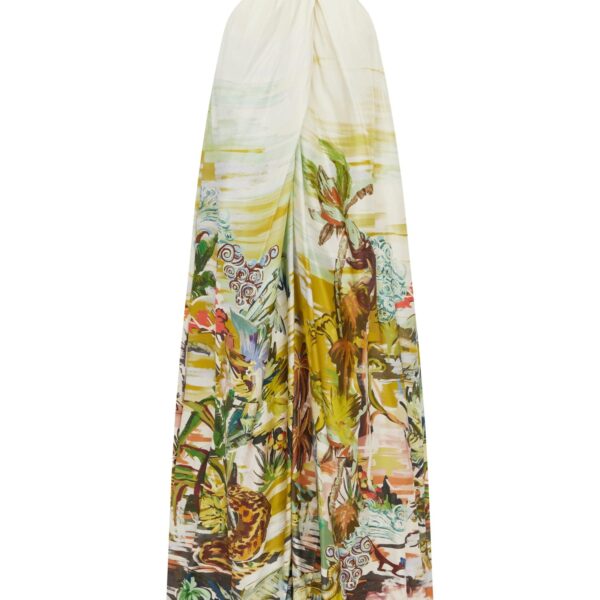 Alemais Jungle Boogie Silk Halter Dress  Sustainable Dresses with Alemais print - Coveti Australian Designer