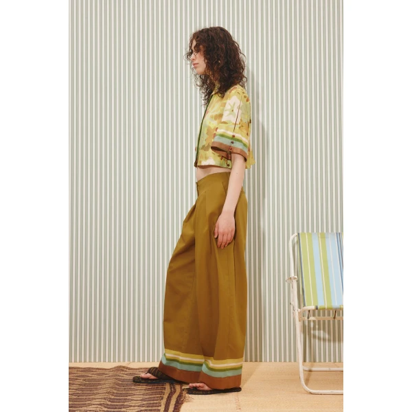 Alemais Maxi Cropped Shirt  Sustainable Tops with Alemais print - Coveti Australian Designer