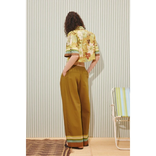 Alemais Maxi Cropped Shirt  Sustainable Tops with Alemais print - Coveti Australian Designer