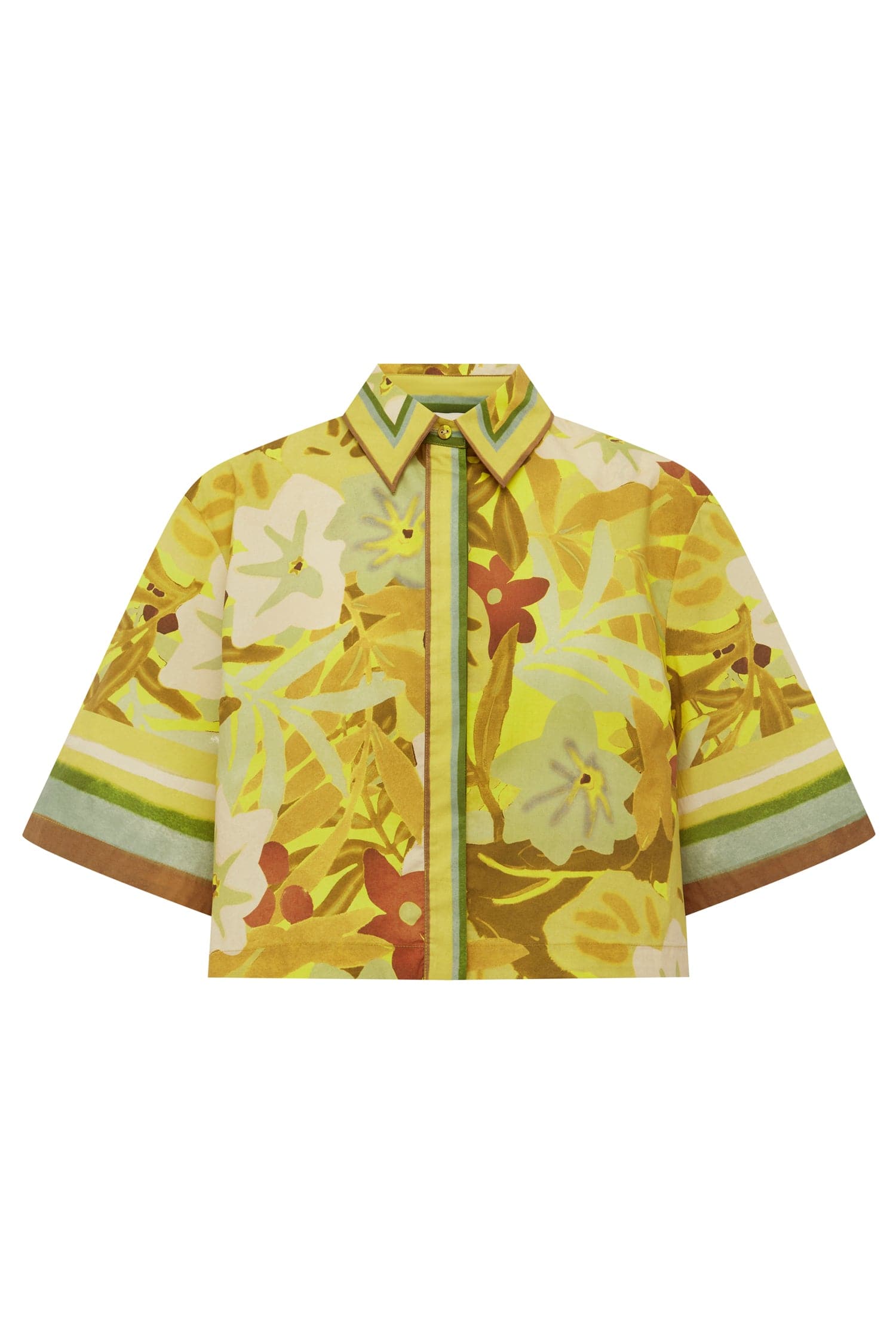 Alemais Maxi Cropped Shirt  Sustainable Tops with Alemais print - Coveti Australian Designer